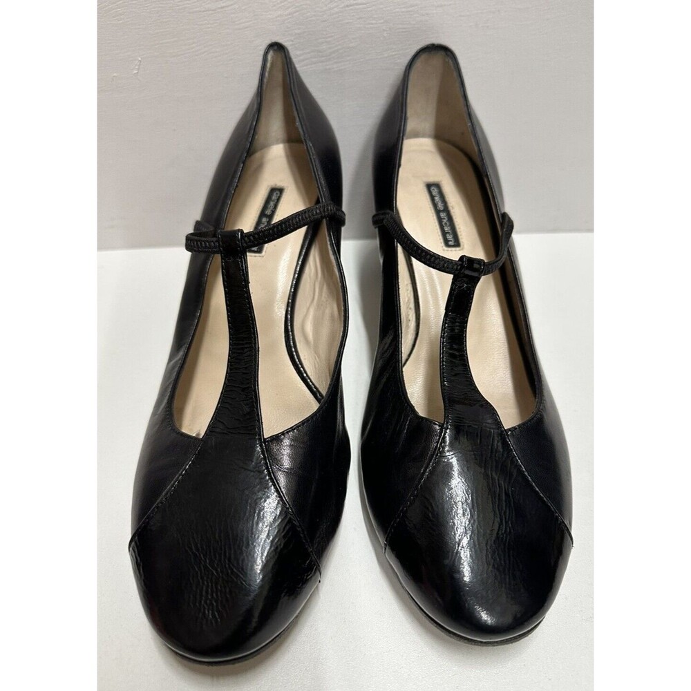 Daniele Ancarani women size US 8.5 EU 39 black leather medium heel pumps